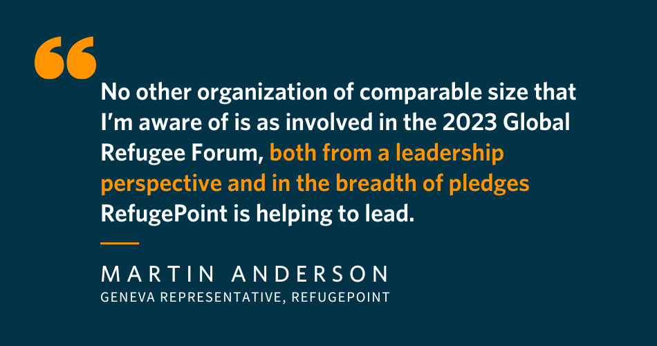 RefugePoint’s Leadership Role at the Global Refugee Forum